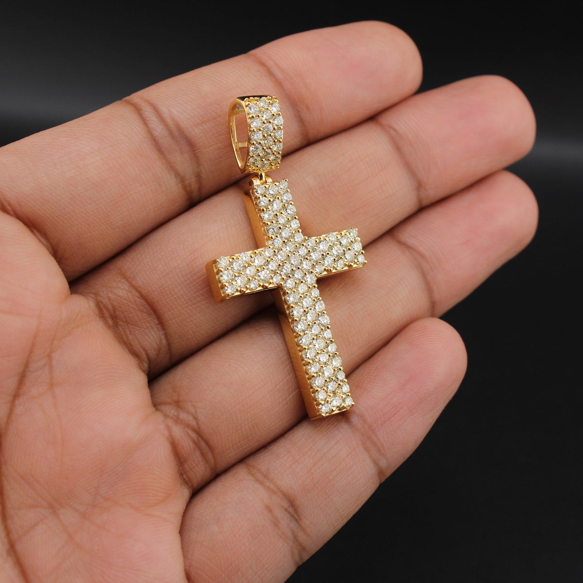 10K Diamond Cross Pendant 3CTW
