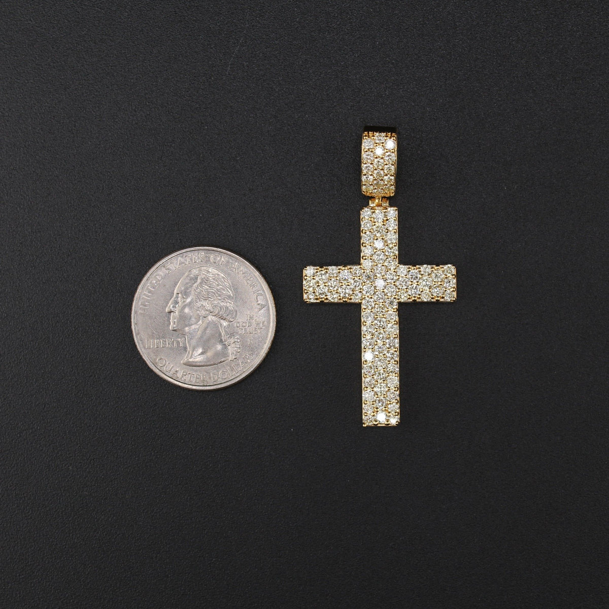 10K Diamond Cross Pendant 3CTW