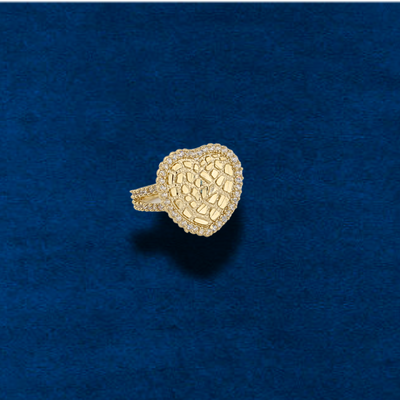10K Nugget Heart Ring