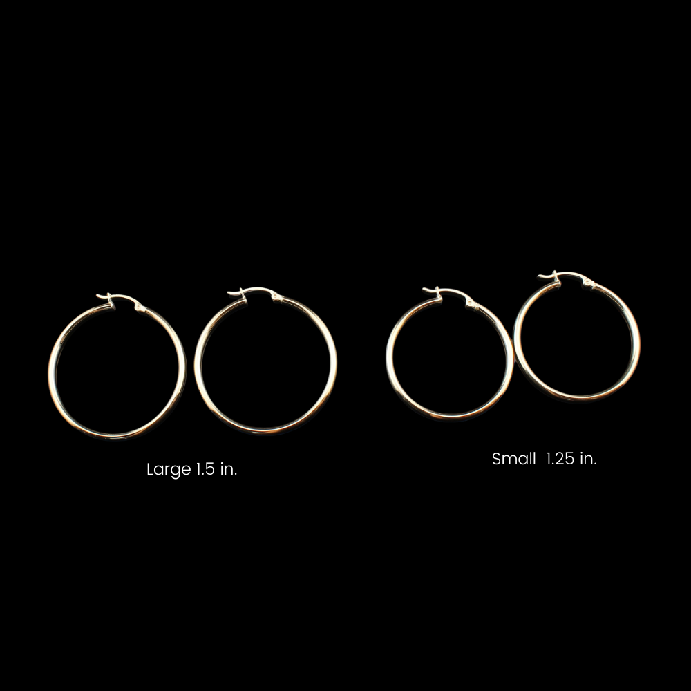 Pendientes de aro de oro de 10K auténtico