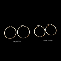 Pendientes de aro de oro de 10K auténtico