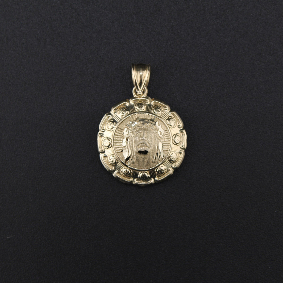 10K Double Sided Virgin Mary & Jesus Pendant
