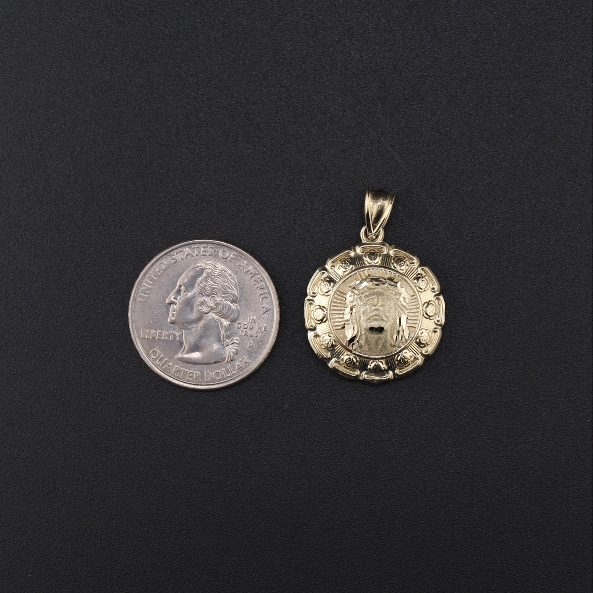 10K Double Sided Virgin Mary & Jesus Pendant