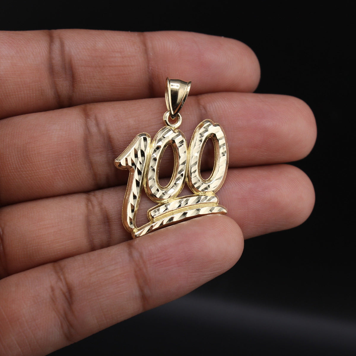 10K Gold 100 Pendant