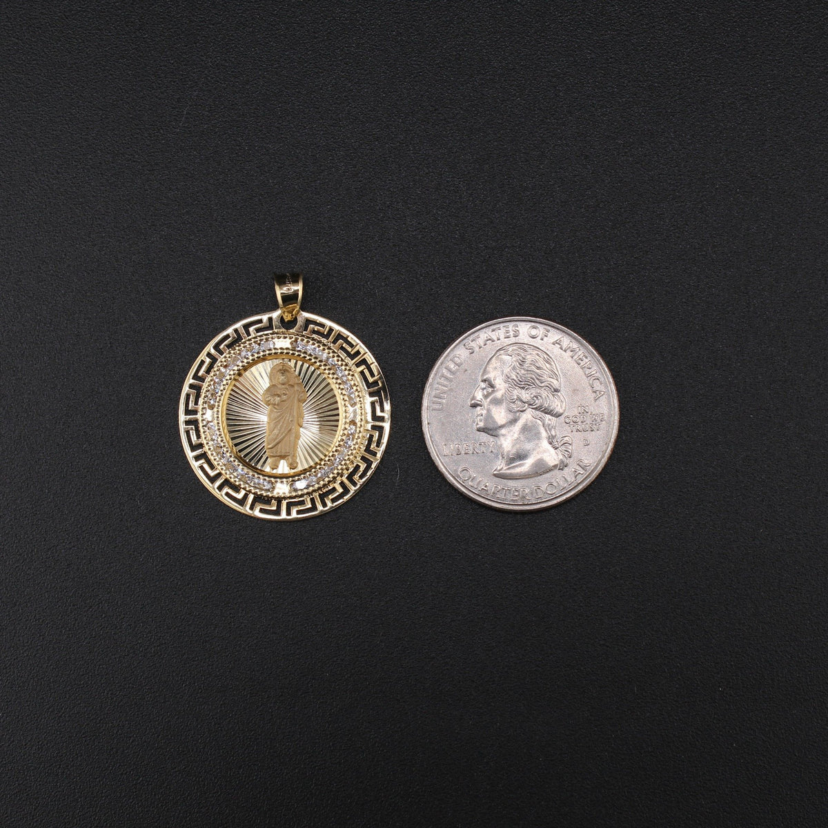 10K St Jude Pendant & Figaro Chain