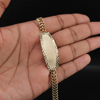 10K Gold Chino ID Bracelet 9 inch