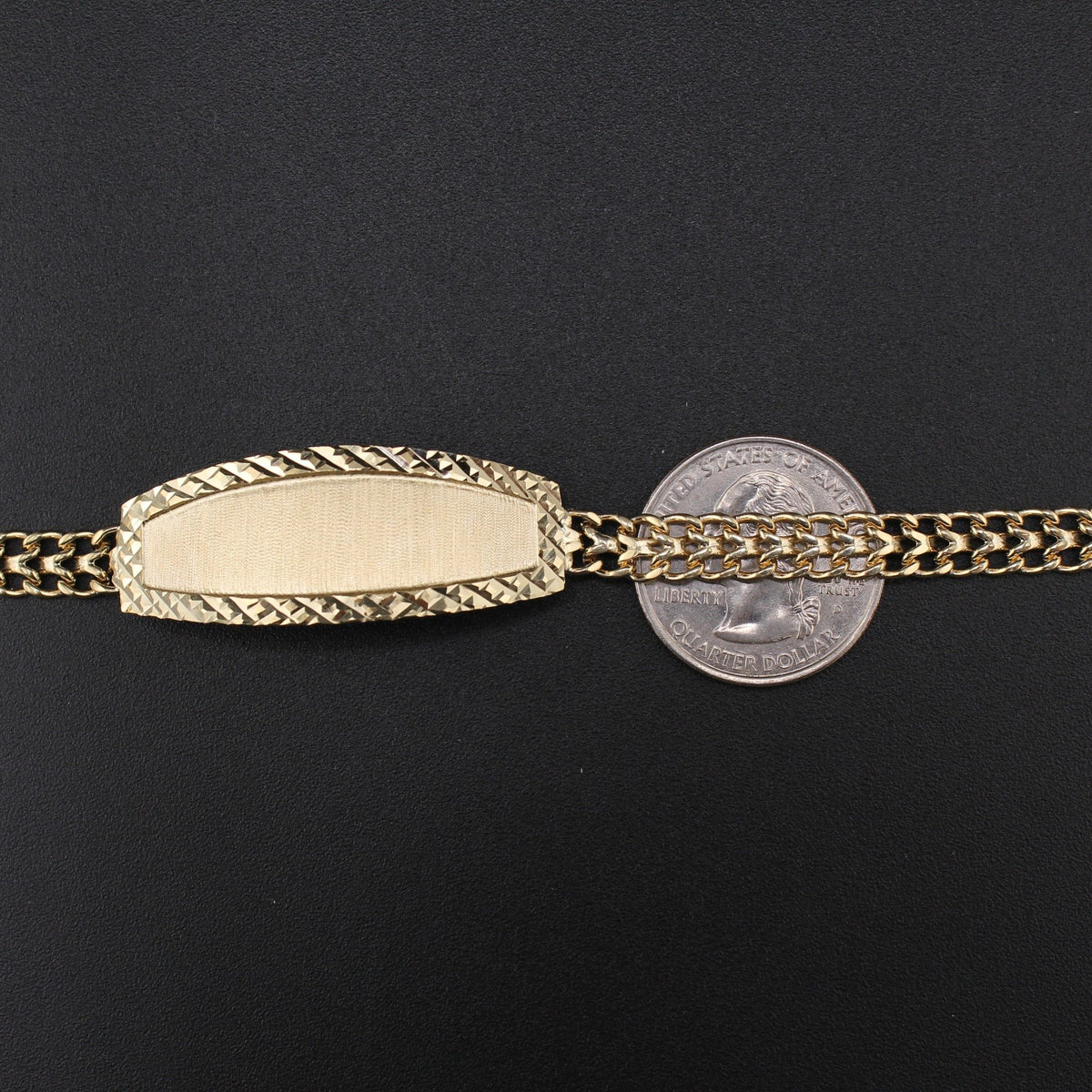 10K Gold Chino ID Bracelet 9 inch