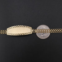 10K Gold Chino ID Bracelet 9 inch