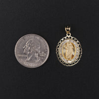 10K Gold Saint Jude Pendant with Heart Border