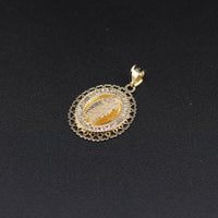 10K Gold Saint Jude Pendant with Heart Border