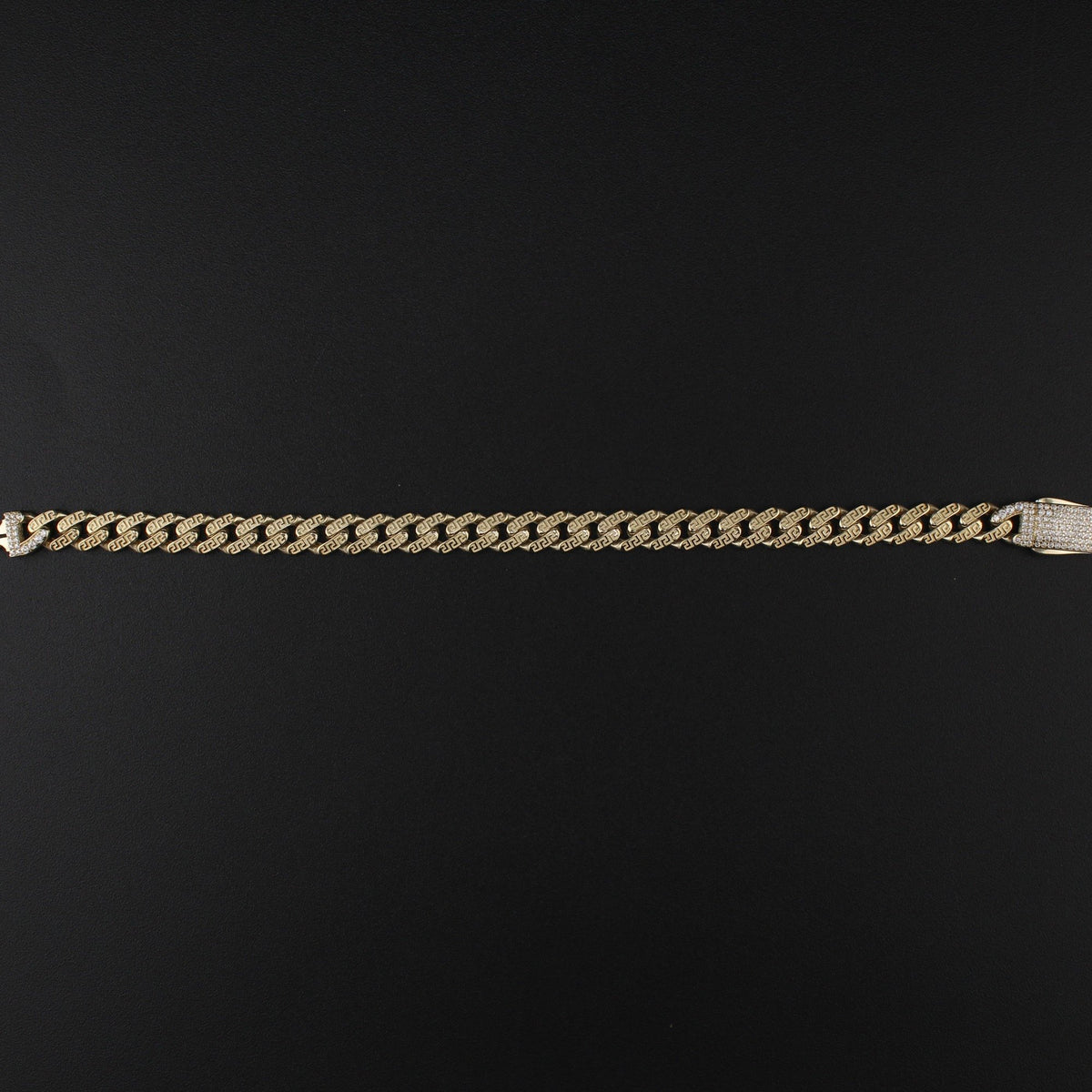 10K YG Greek Design Royal Monaco Bracelet 7in (6.8g) 7mm