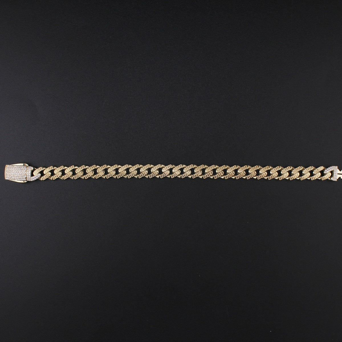 10K Greek Design Monaco Bracelet 8in  9mm