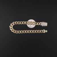 10K Greek Design Monaco Bracelet 8in  9mm