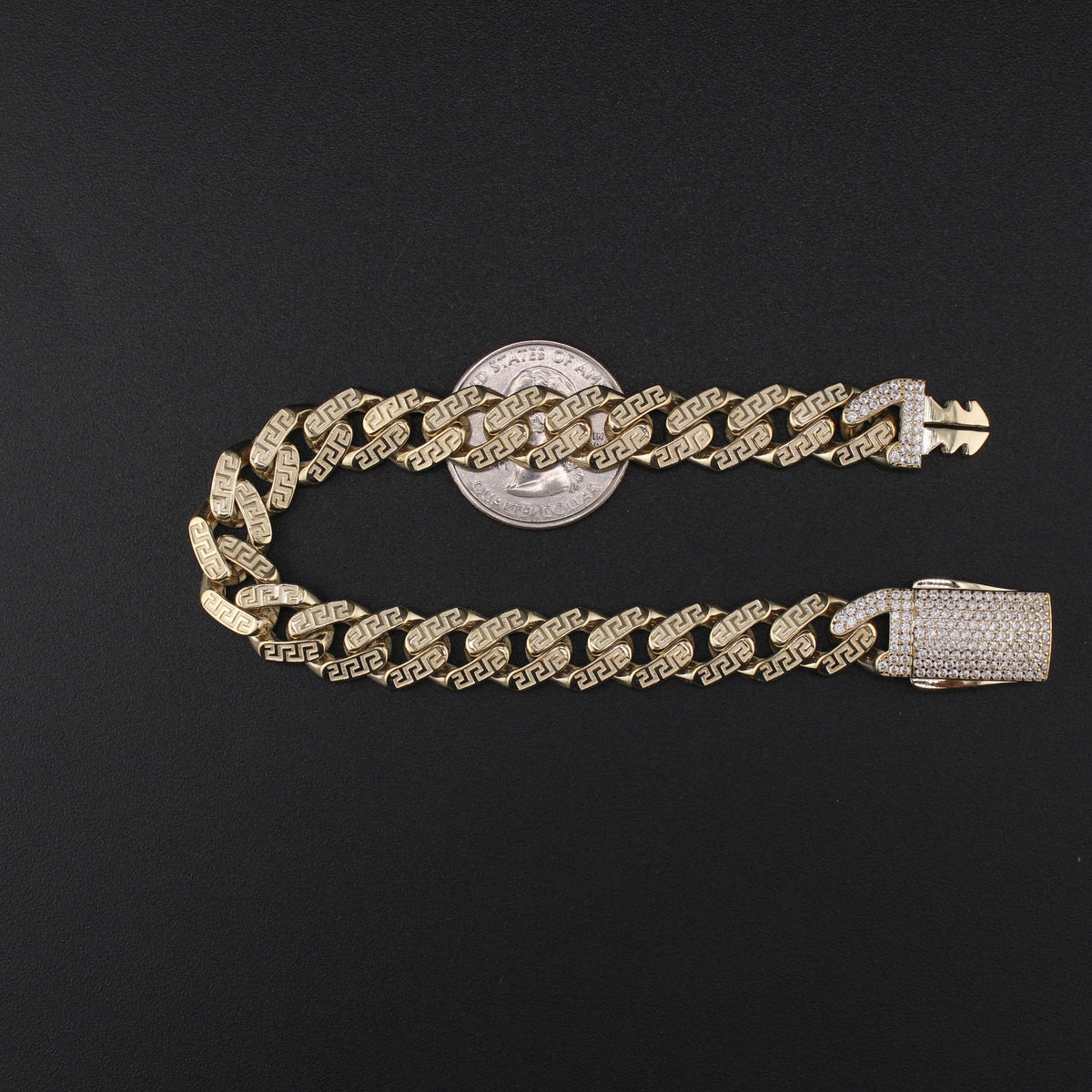 10K YG Royal Vers Bracelet 8in (14.1g) 10mm