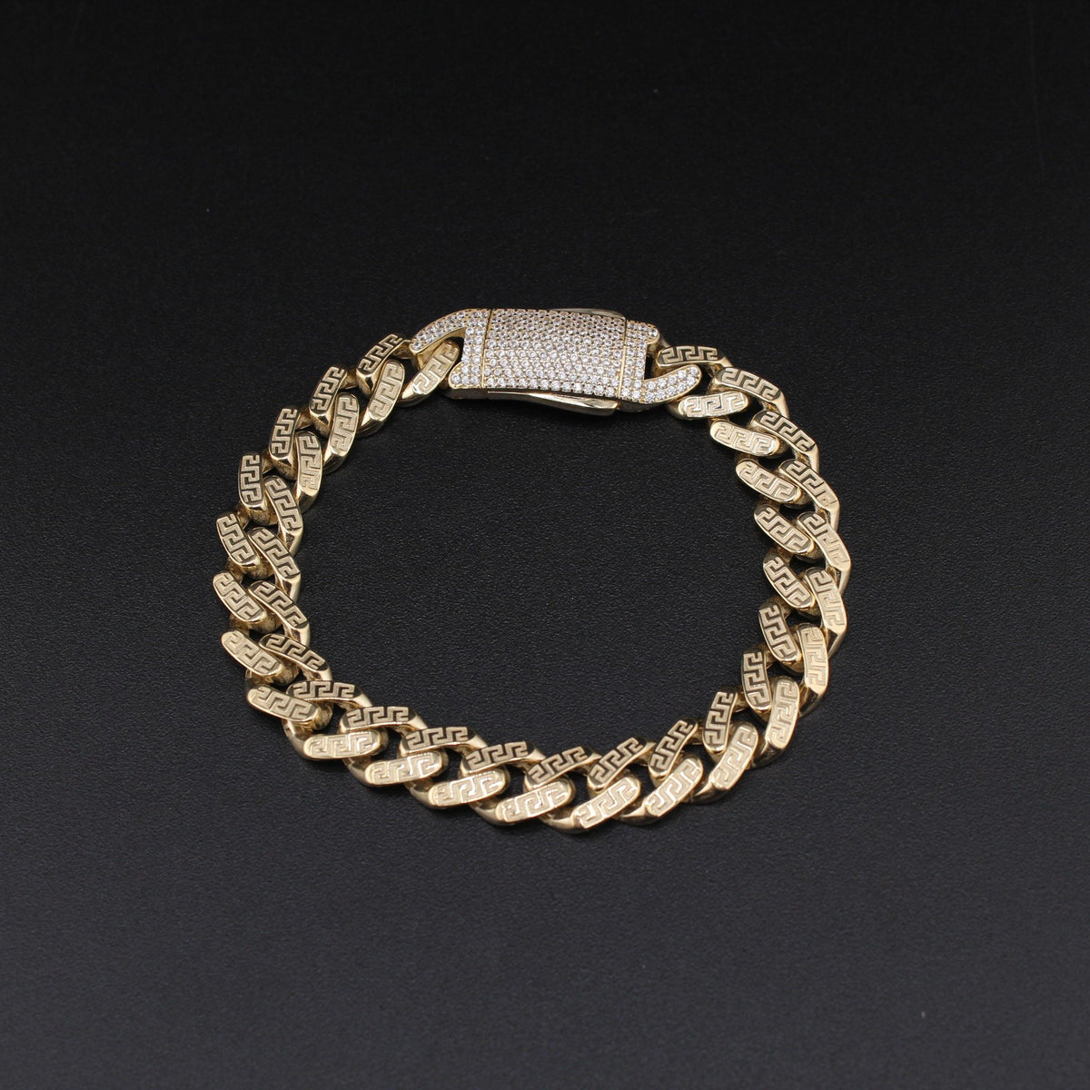 10K YG Royal Vers Bracelet 8in (14.1g) 10mm