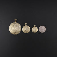 10K Aztec Calendar Pendant