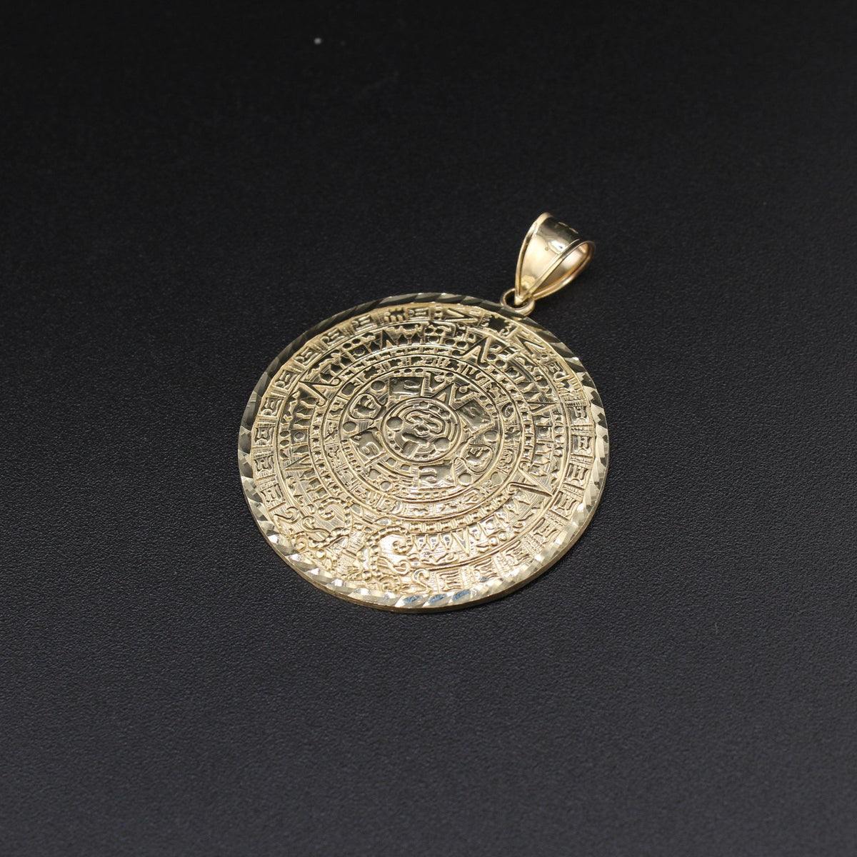 10K Aztec Calendar Pendant