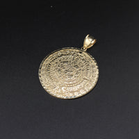 10K Aztec Calendar Pendant