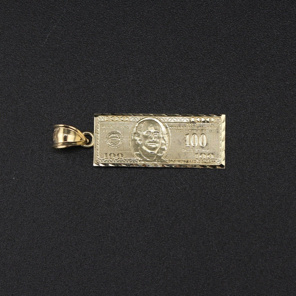 10K Hundred Dollar Bill Pendant
