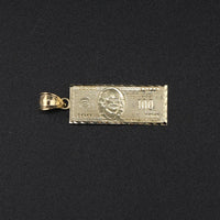 10K Hundred Dollar Bill Pendant