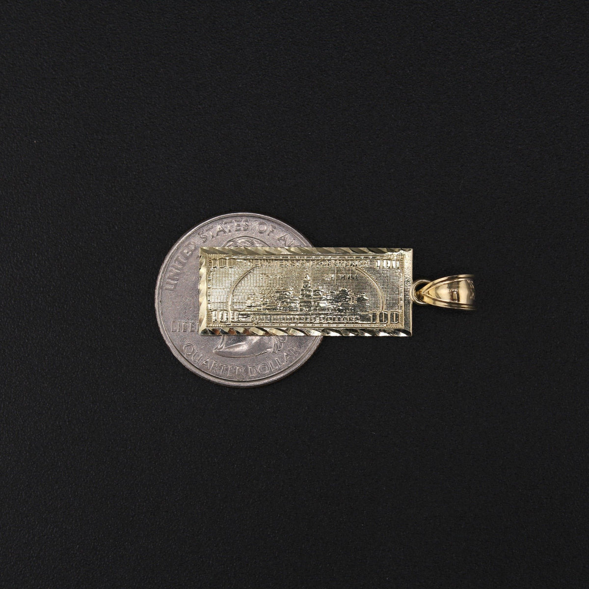 10K Hundred Dollar Bill Pendant