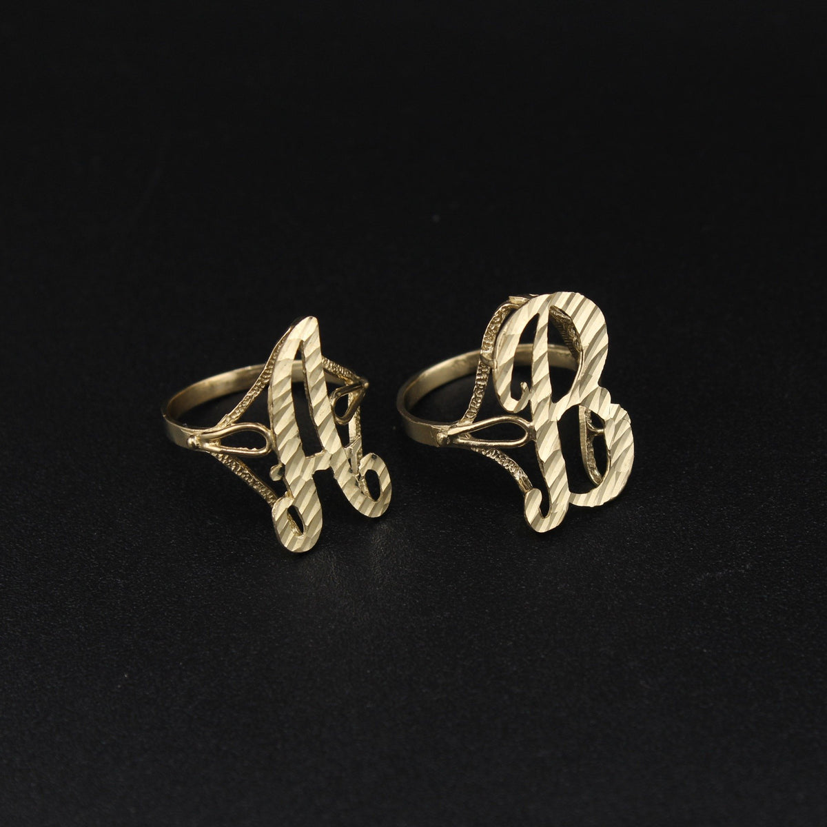 10K YG Initials Ring