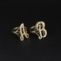 10K YG Initials Ring