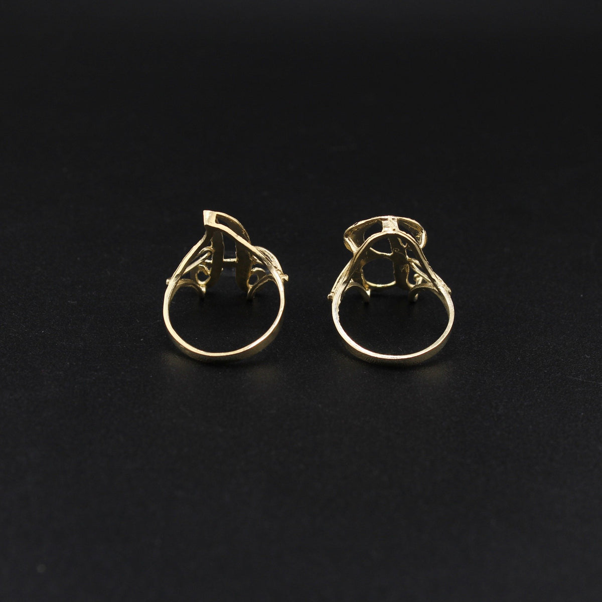 10K YG Initials Ring