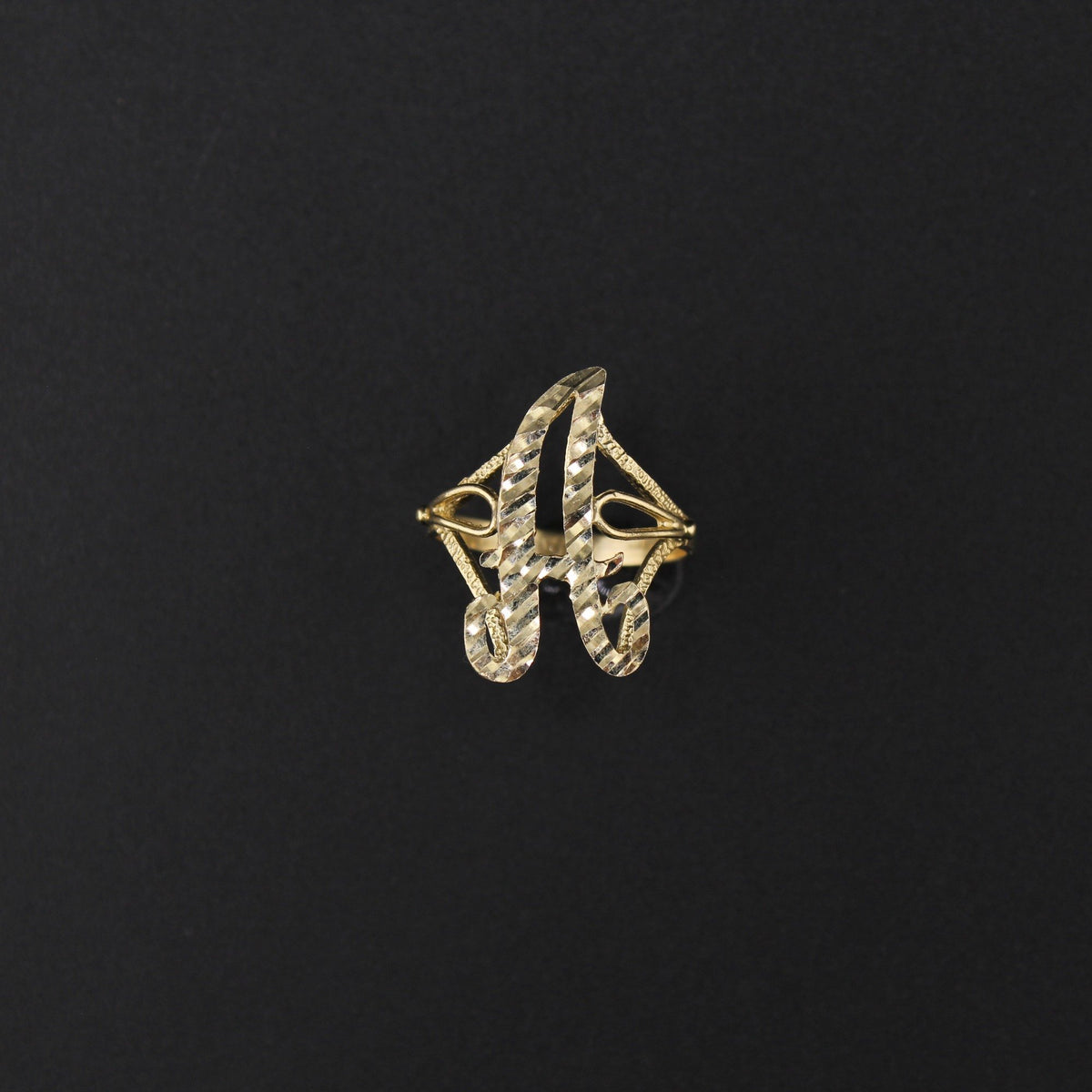 10K YG Initials Ring