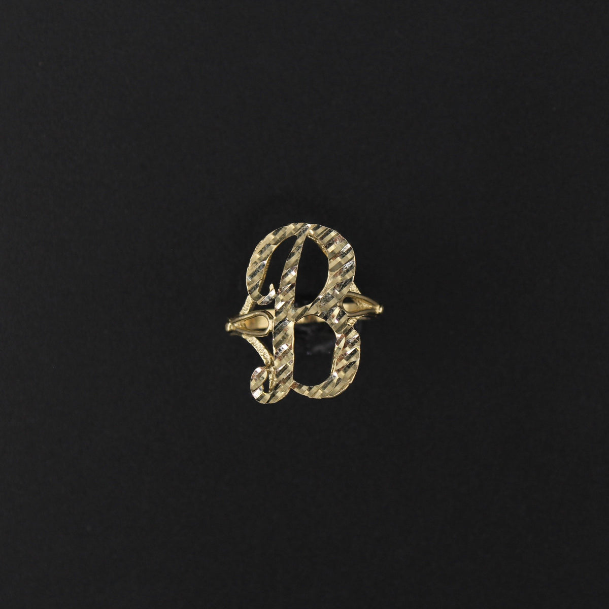 10K YG Initials Ring