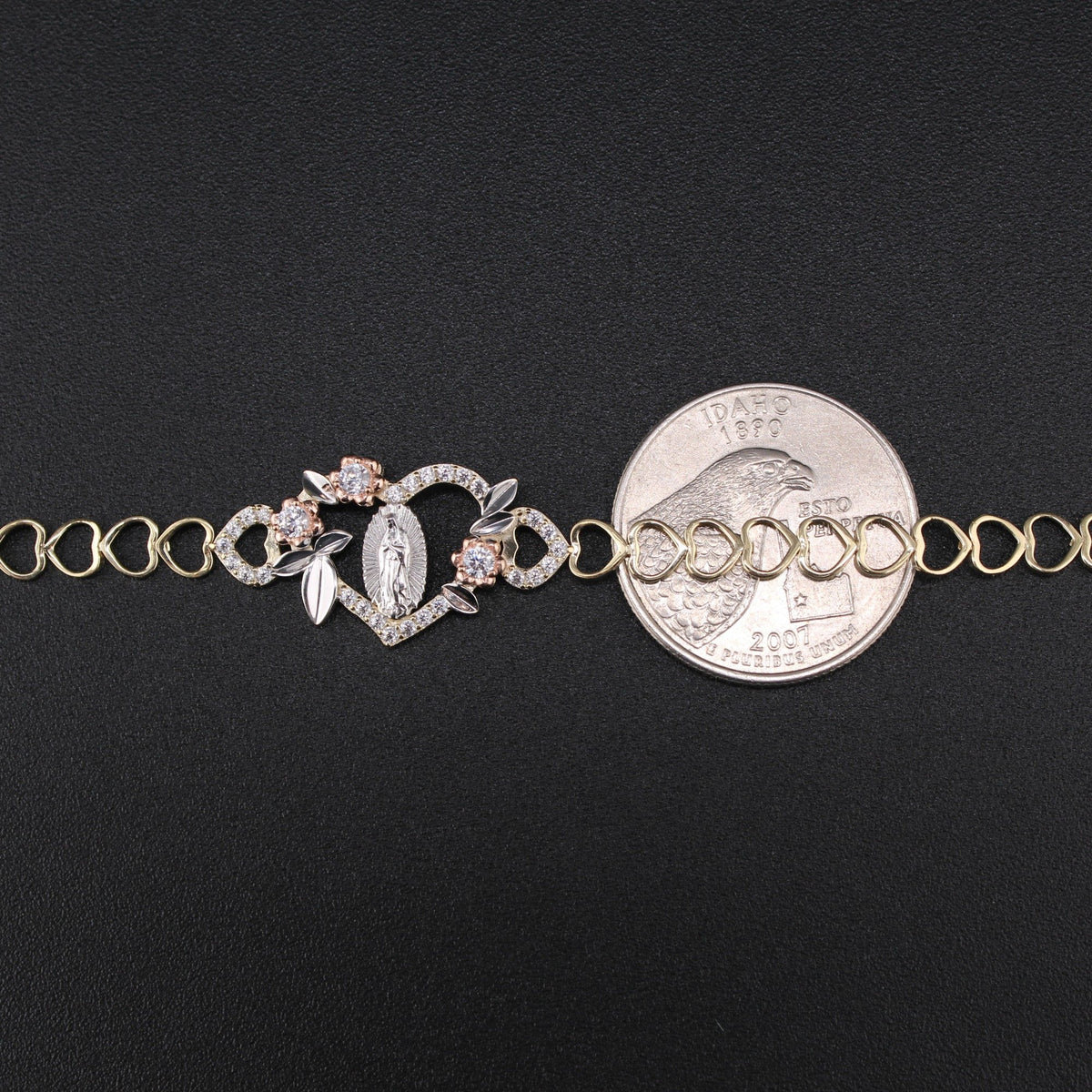 10K YG Virgin Mary Bracelet 7in (3.6g)