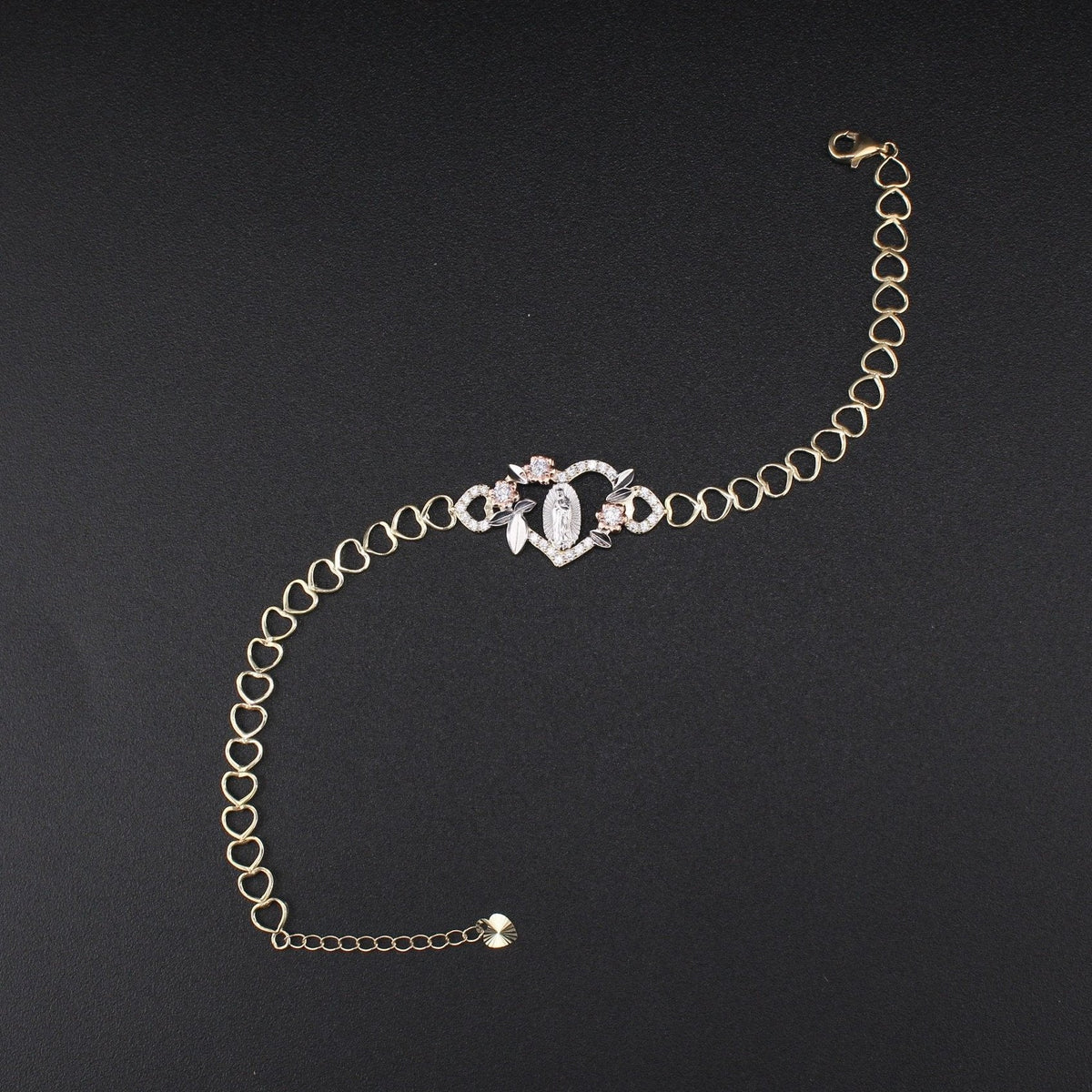 10K YG Virgin Mary Bracelet 7in (3.6g)