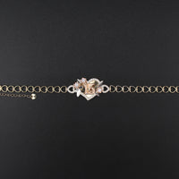 10K YG Quince Heart Bracelet 7in (5.3g)