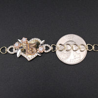 10K YG Quince Heart Bracelet 7in (5.3g)