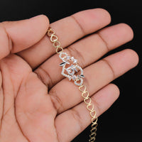 10K YG Quince Heart Bracelet 7in (3.2g)