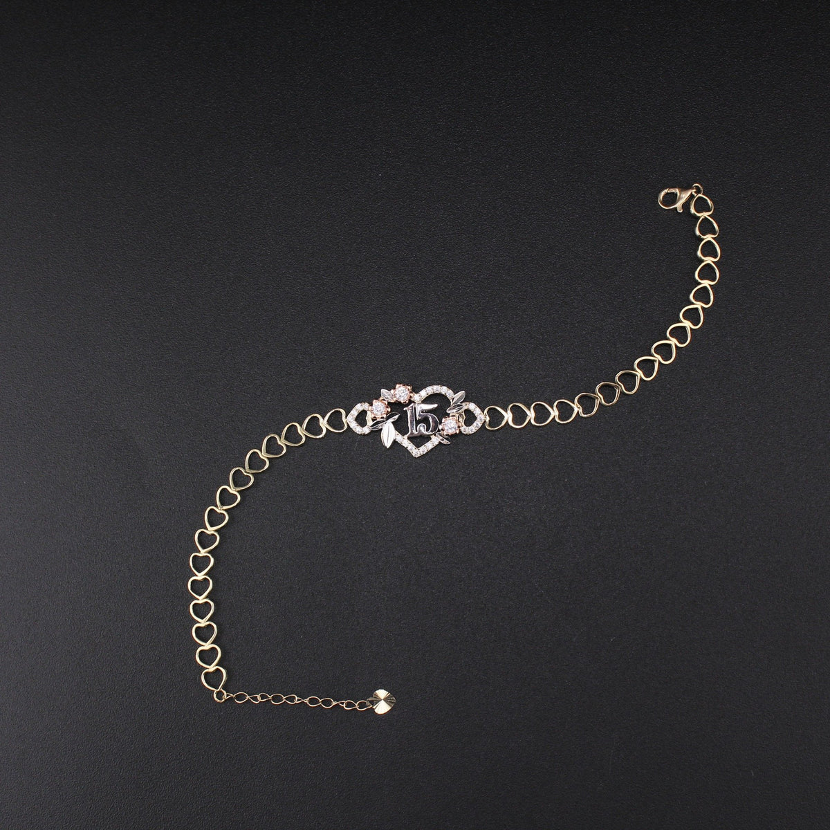 10K YG Quince Heart Bracelet 7in (3.2g)