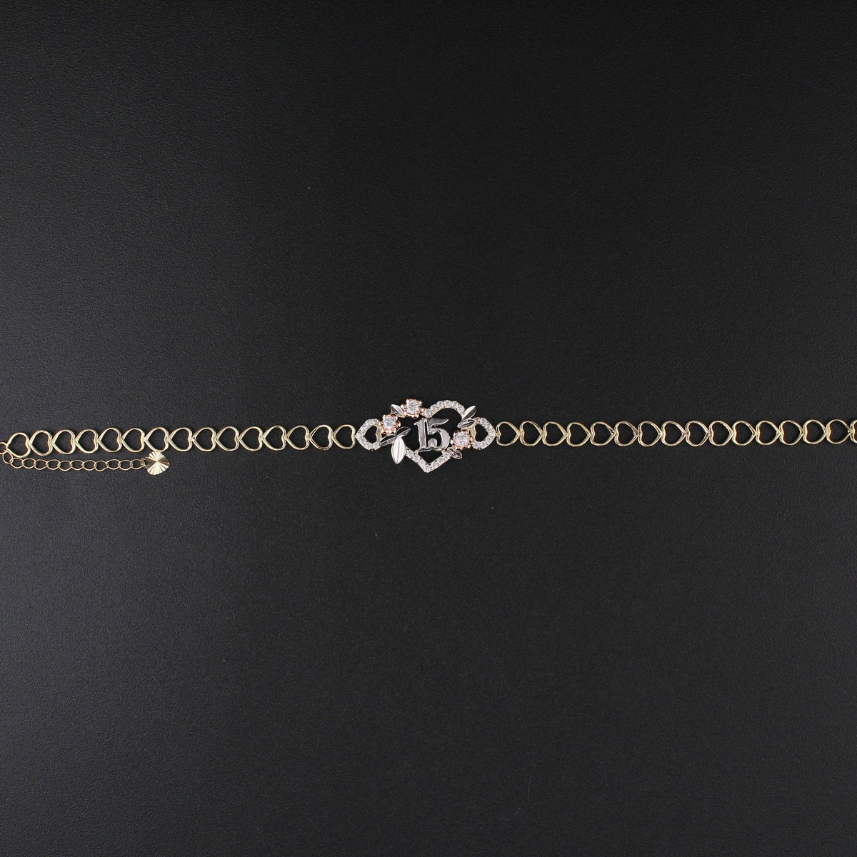 10K YG Quince Heart Bracelet 7in (3.2g)