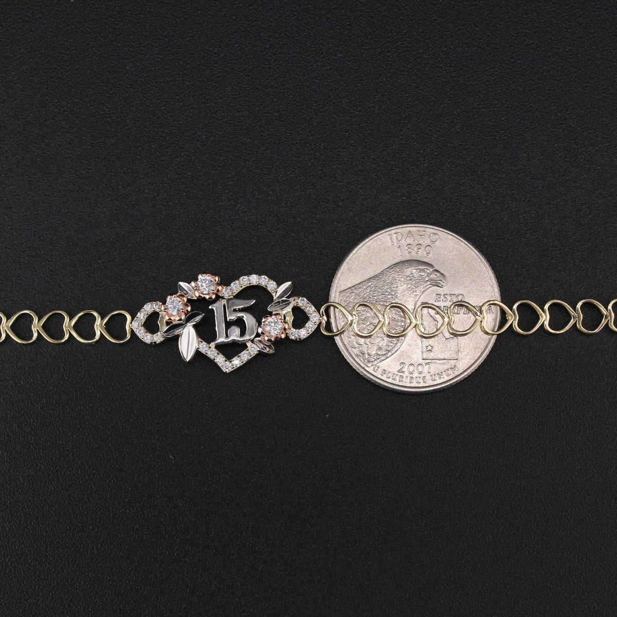 10K YG Quince Heart Bracelet 7in (3.2g)