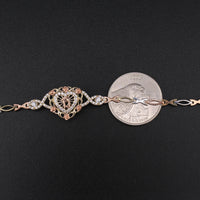 10K YG Quince Heart Bracelet 7in (3.1g)