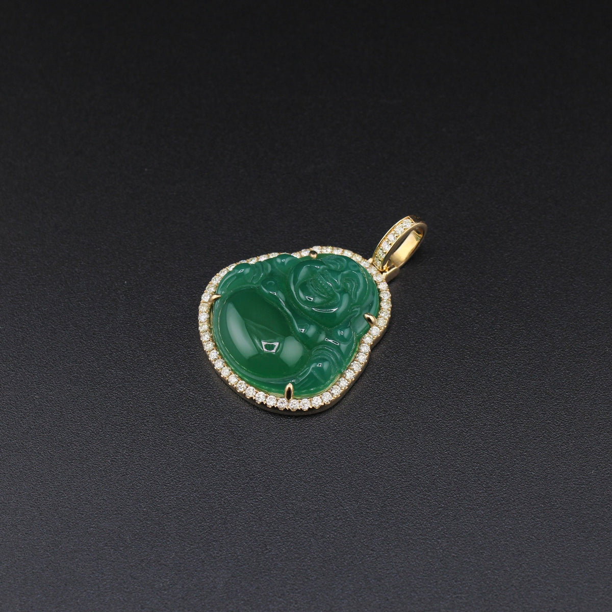 10K YG Diamond Laughing Buddha Pendant
