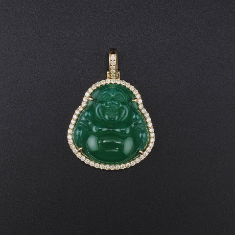 10K Diamond Laughing Buddha Pendant