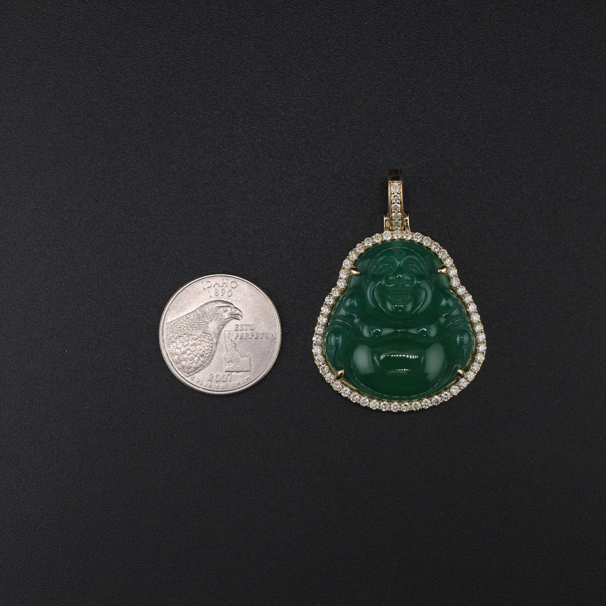 10K YG Diamond Laughing Buddha Pendant