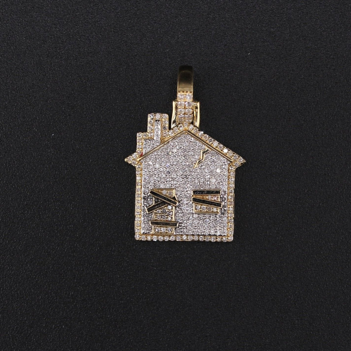 10K YG Diamond Trap House Pendant (3.1g) 0.85CTW