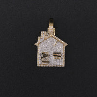 10K YG Diamond Trap House Pendant (3.1g) 0.85CTW