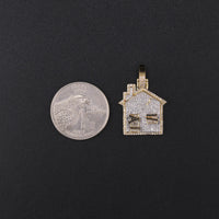 10K YG Diamond Trap House Pendant (3.1g) 0.85CTW