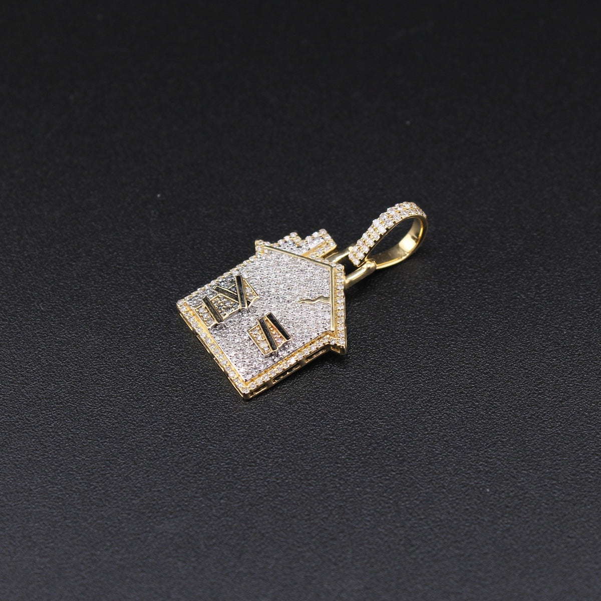 10K YG Diamond Trap House Pendant (3.1g) 0.85CTW