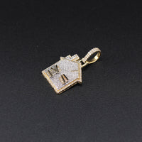 10K YG Diamond Trap House Pendant (3.1g) 0.85CTW
