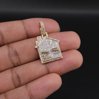 10K YG Diamond Trap House Pendant (3.1g) 0.85CTW