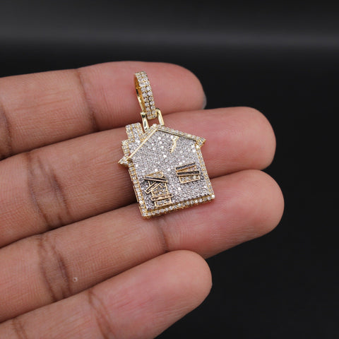10K Diamond Trap House Pendant 0.85CTW