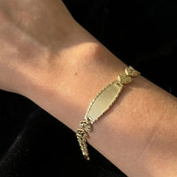 10K Nugget Heart Bracelet 7in